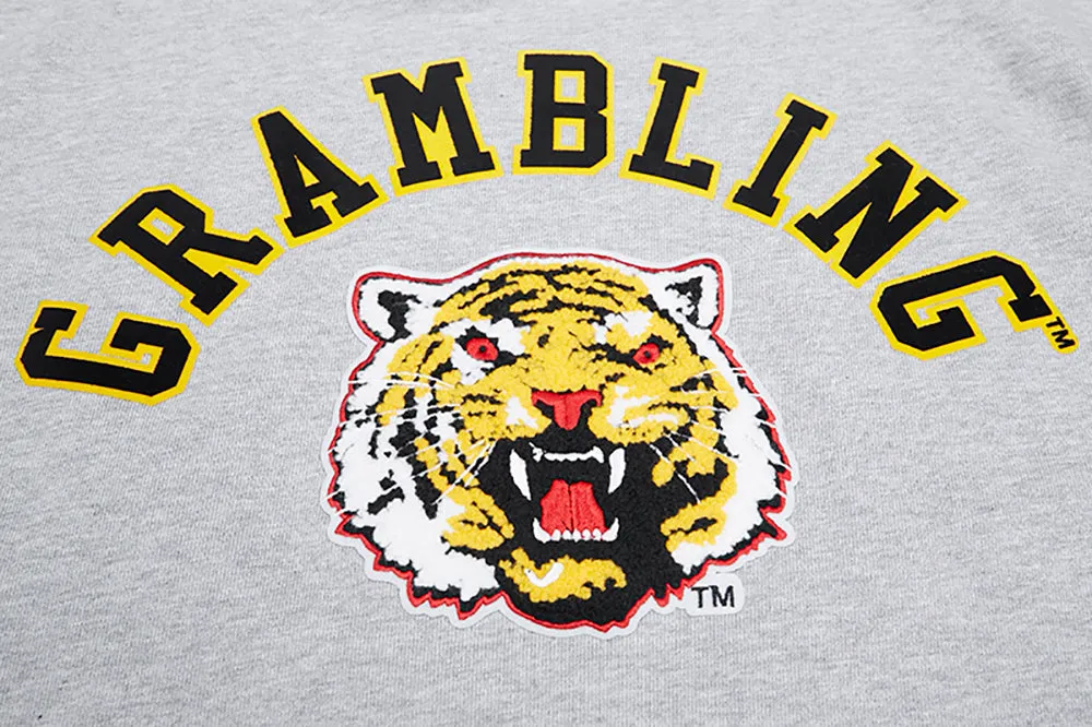 GRAMBLING STATE UNIVERSITY CLASSIC MEN'S STACKED LOGO CREWNECK (HEATHER GRAY/BLACK)