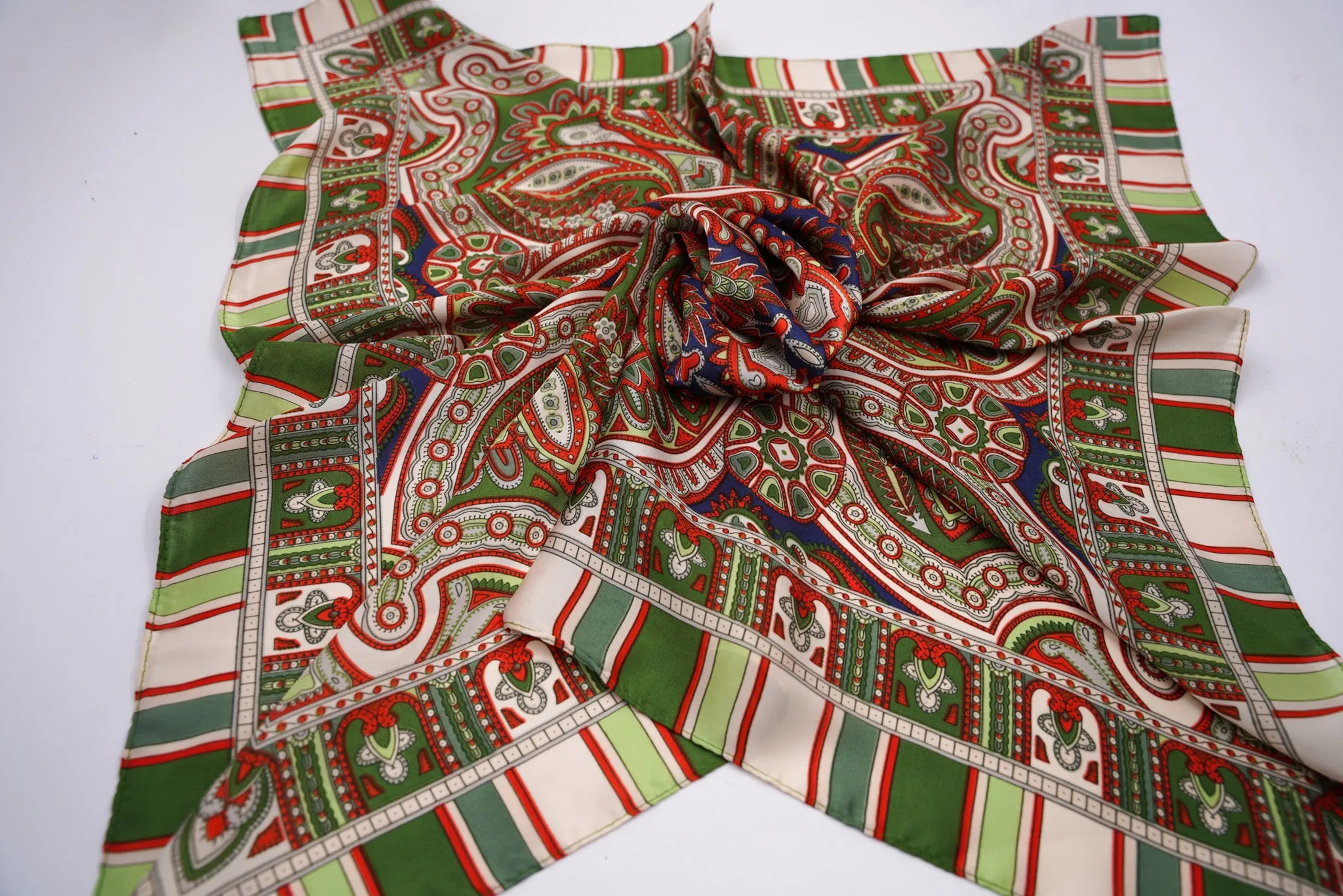 Green & Orange Paisley Neck Scarf