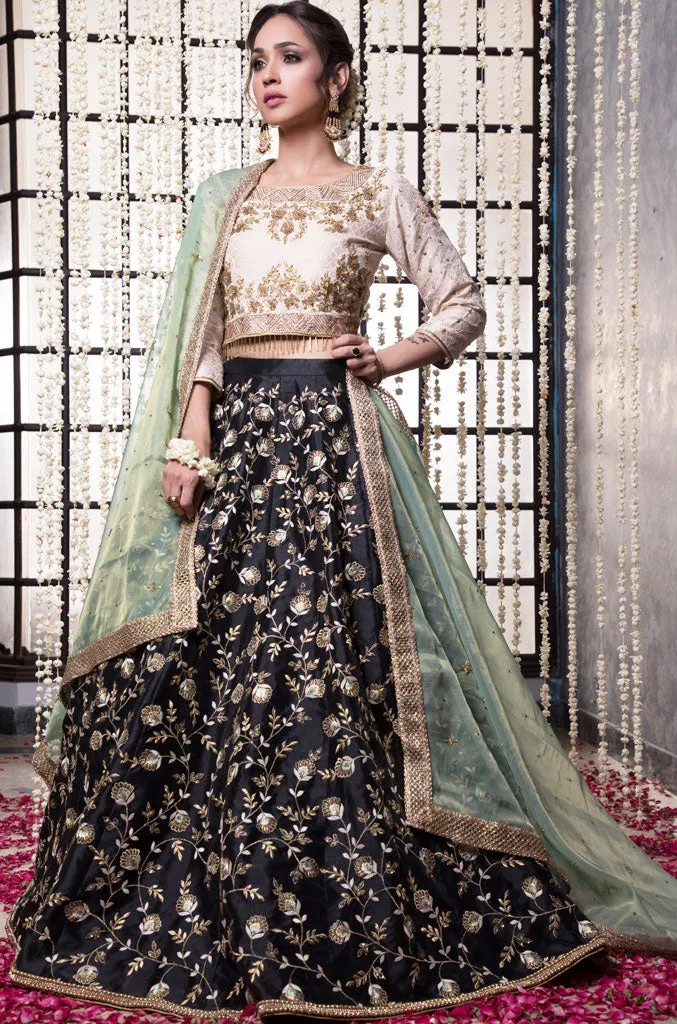 Handwork Embroidered Banarsi Taffeta Lehenga Choli | SHAHIZAIB Vol 2 | L201930