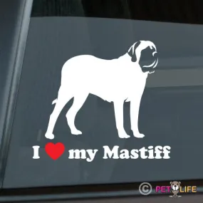 I Love My Mastiff Sticker