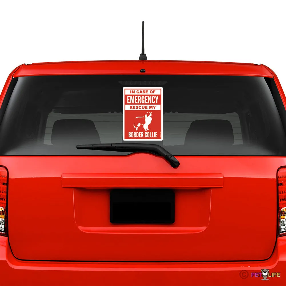 In Case of Emergency Rescue My Border Collie Sticker