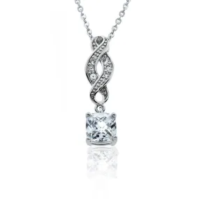 Iris "Noble" 18k White Gold CZ Infinity Necklace