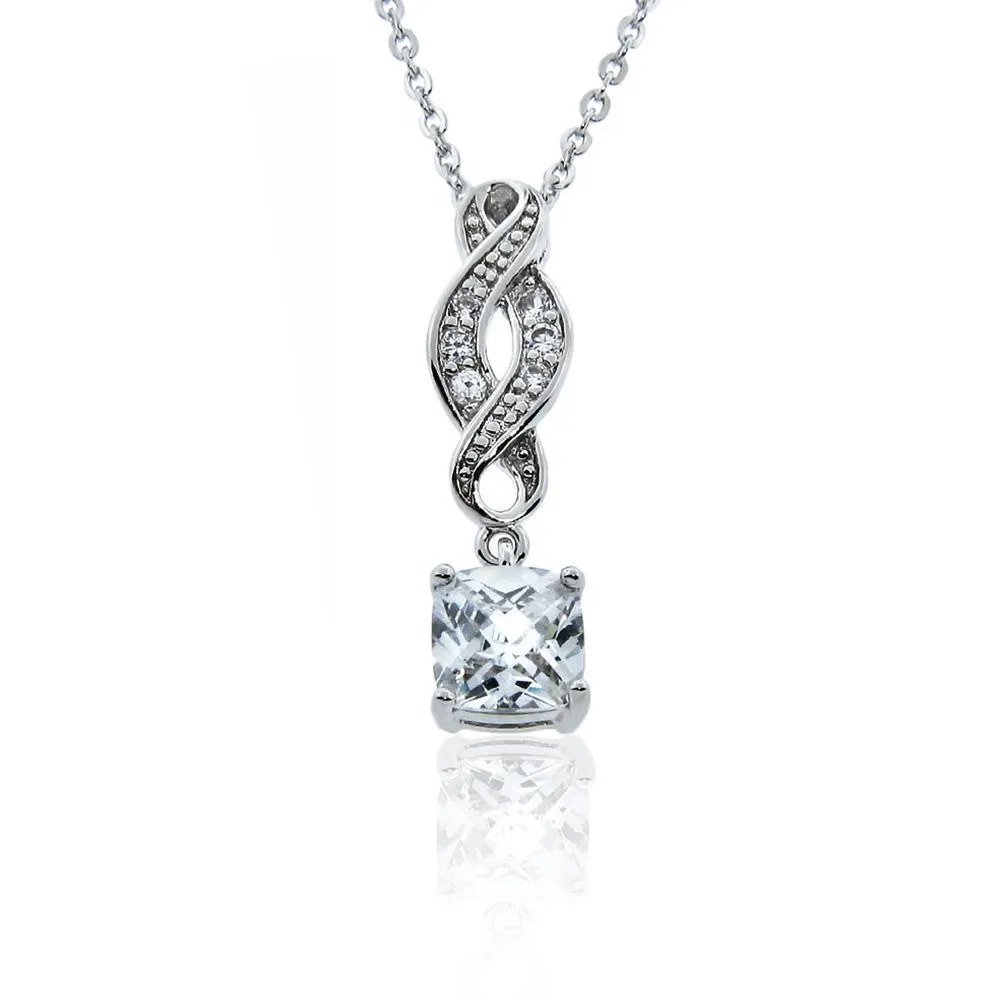 Iris "Noble" 18k White Gold CZ Infinity Necklace