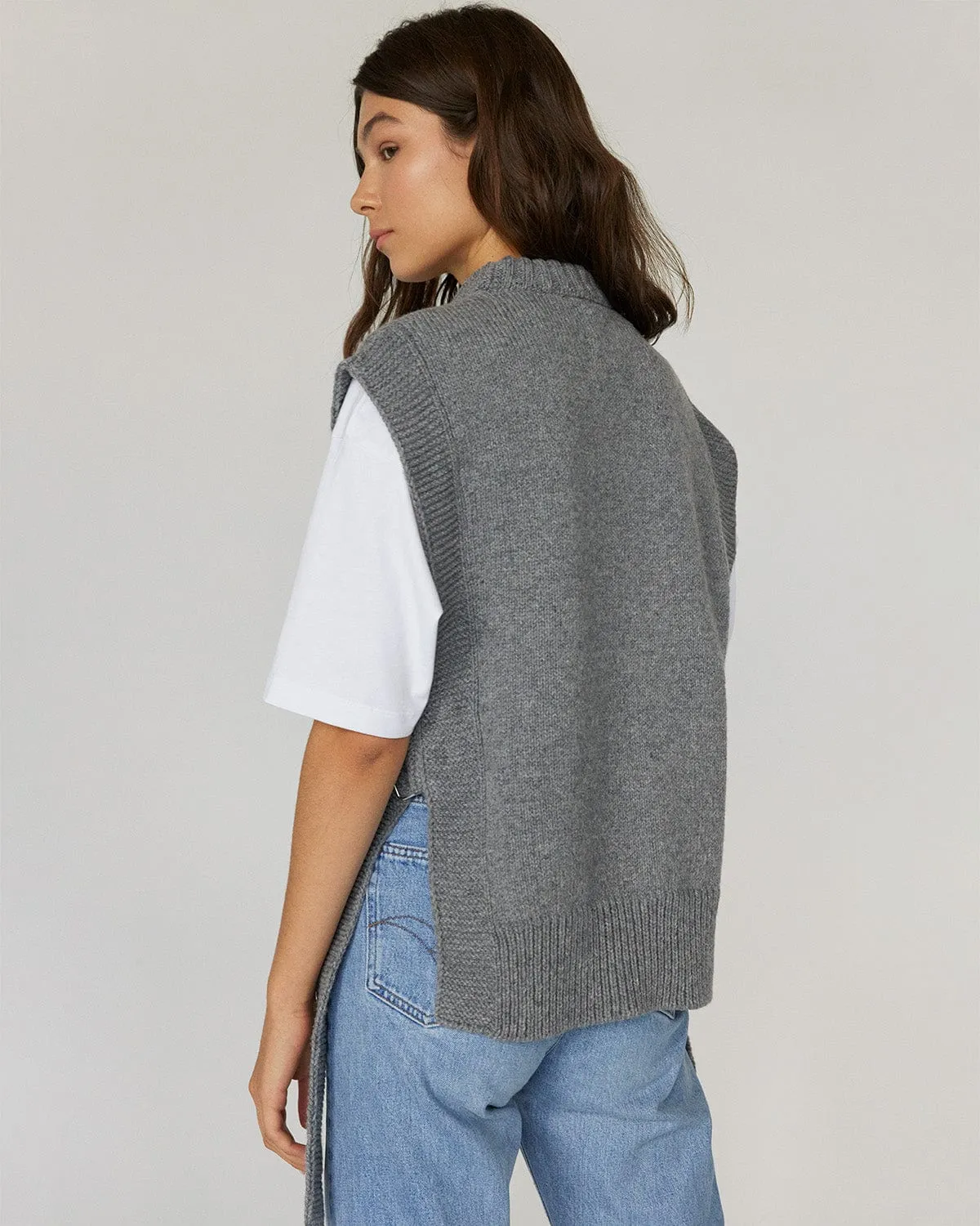 Stylish Dove Grey Merino Wool Vest