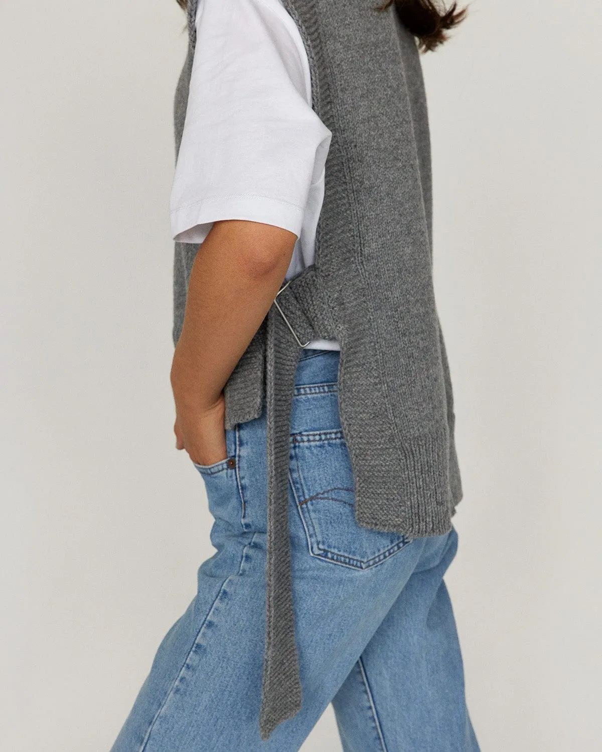 Stylish Dove Grey Merino Wool Vest