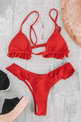 Leap Of Faith Red Swimsuit Bottoms