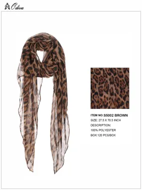 Leopard Scarf-Brown