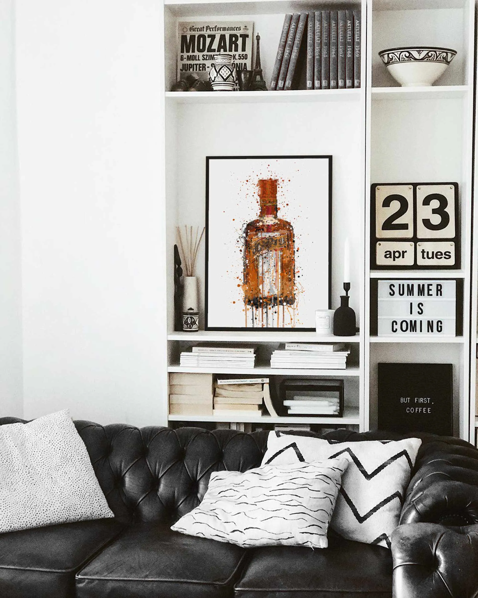 Liqueur Bottle Wall Art Print 'Tangerine'