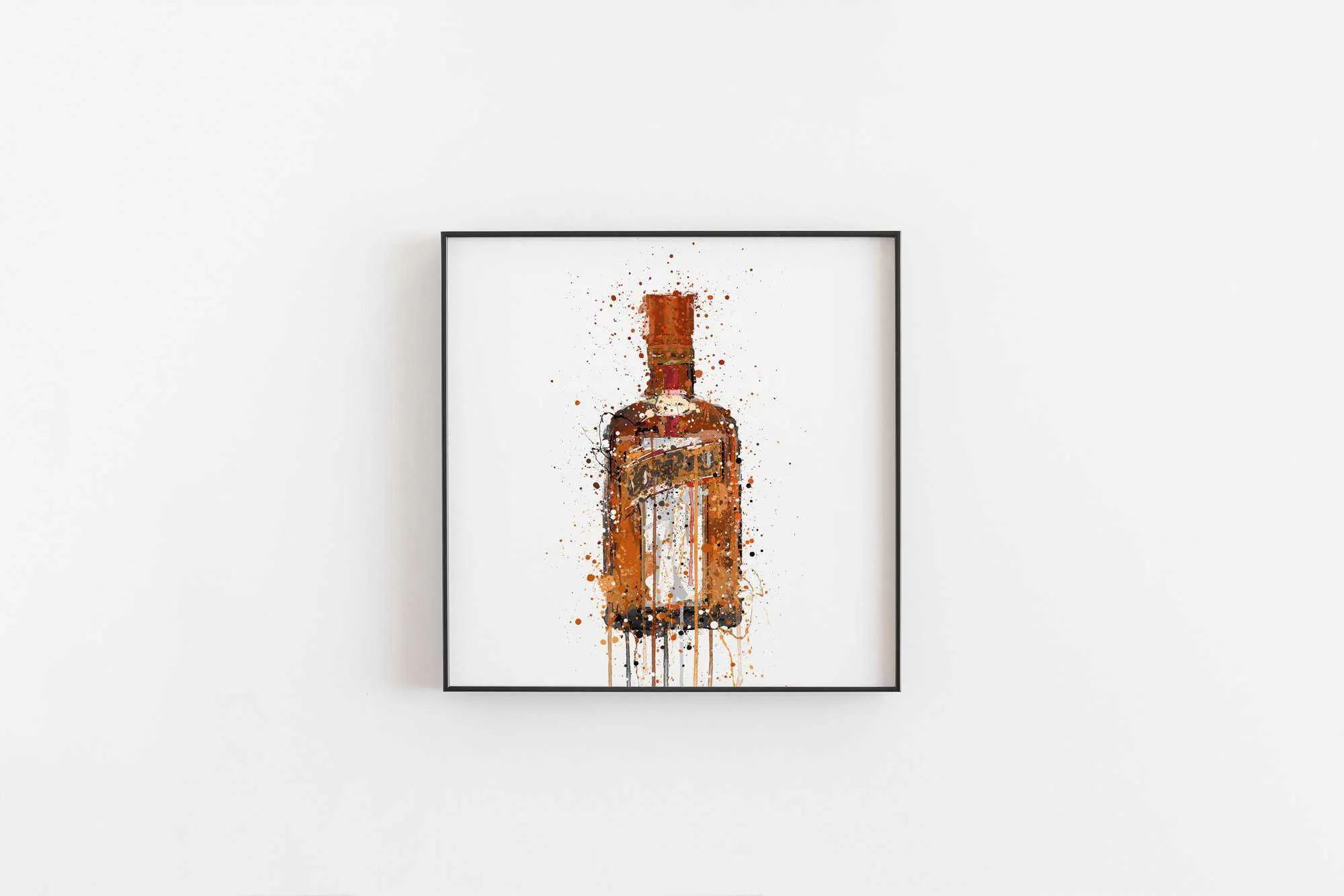 Liqueur Bottle Wall Art Print 'Tangerine'