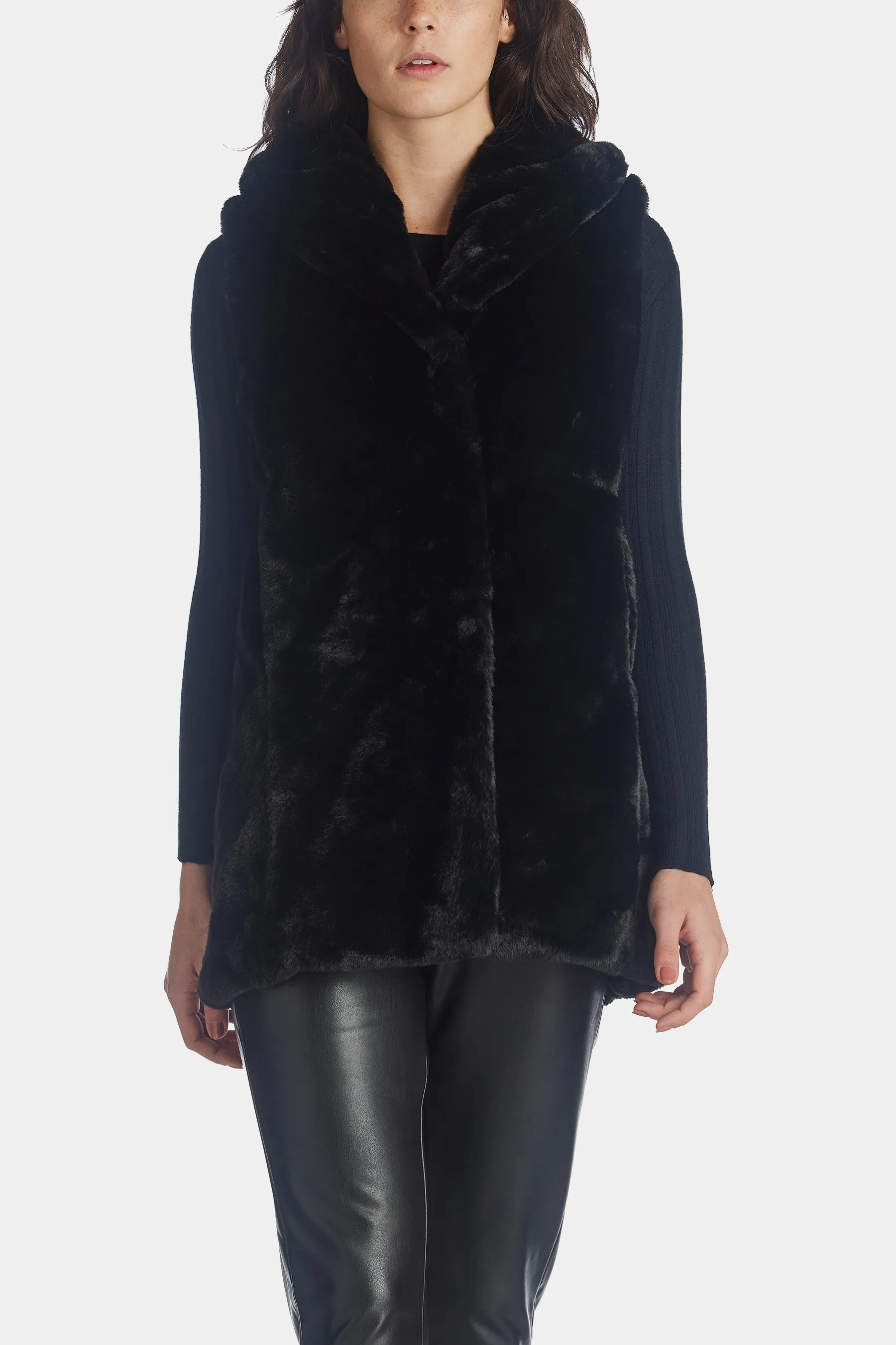 Long Line Faux Mink Vest