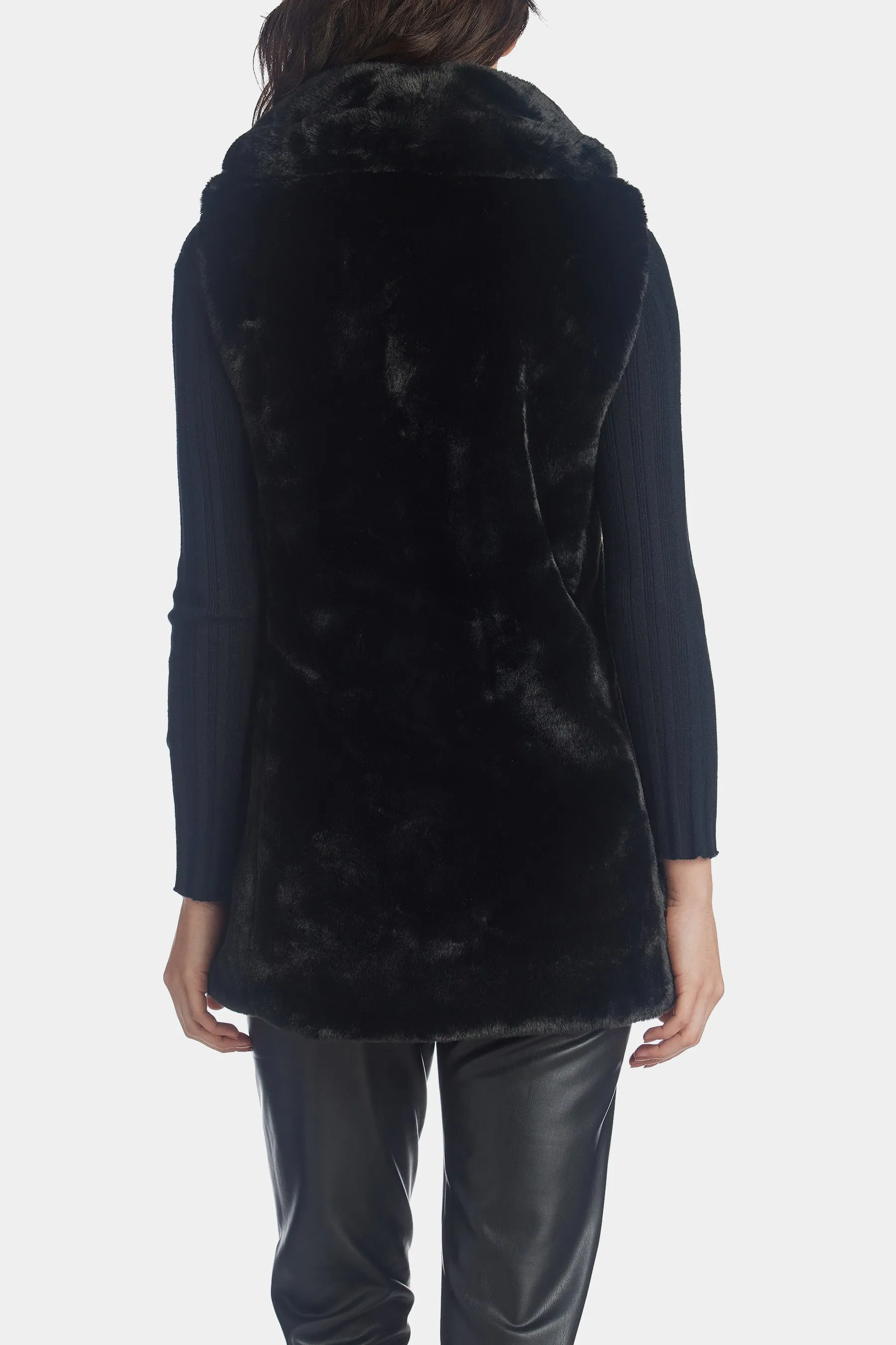 Long Line Faux Mink Vest