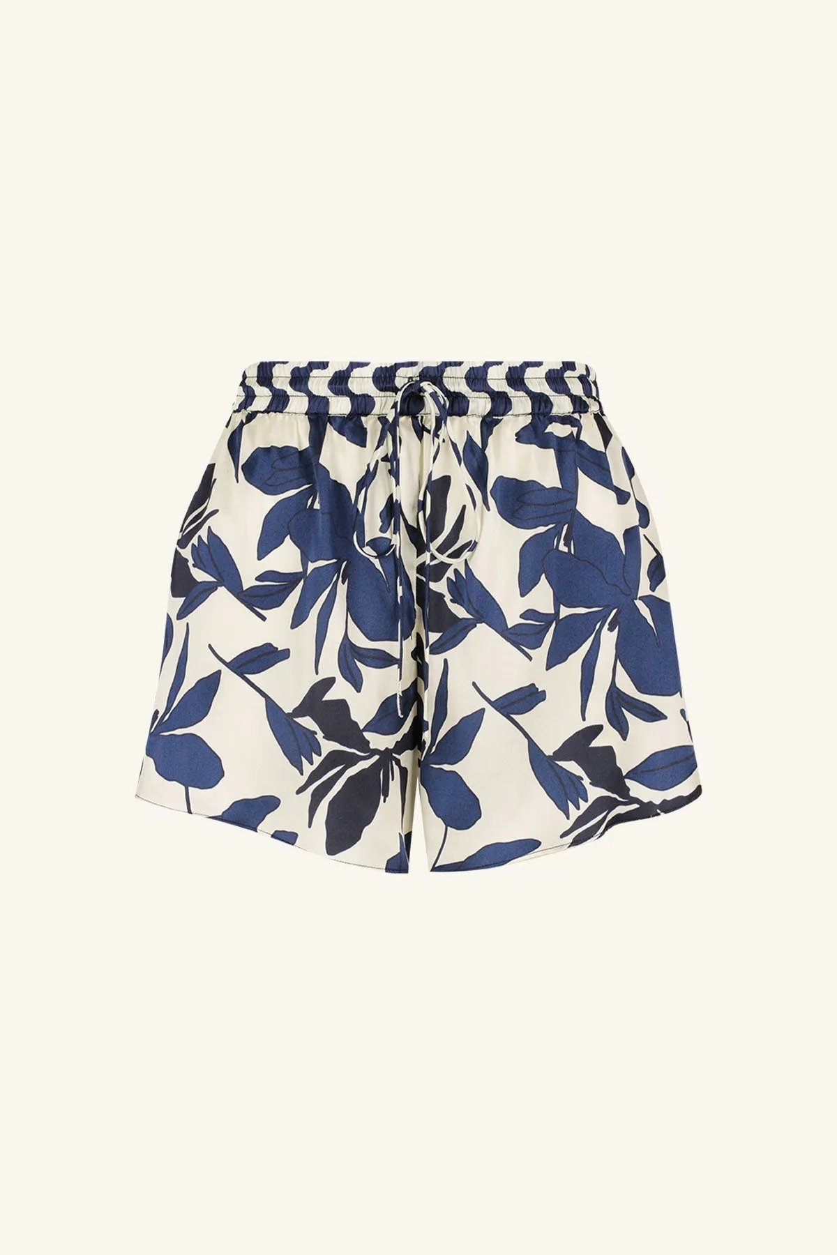 MAGNOLIA SILK CONTRAST CURVED HEM SHORT