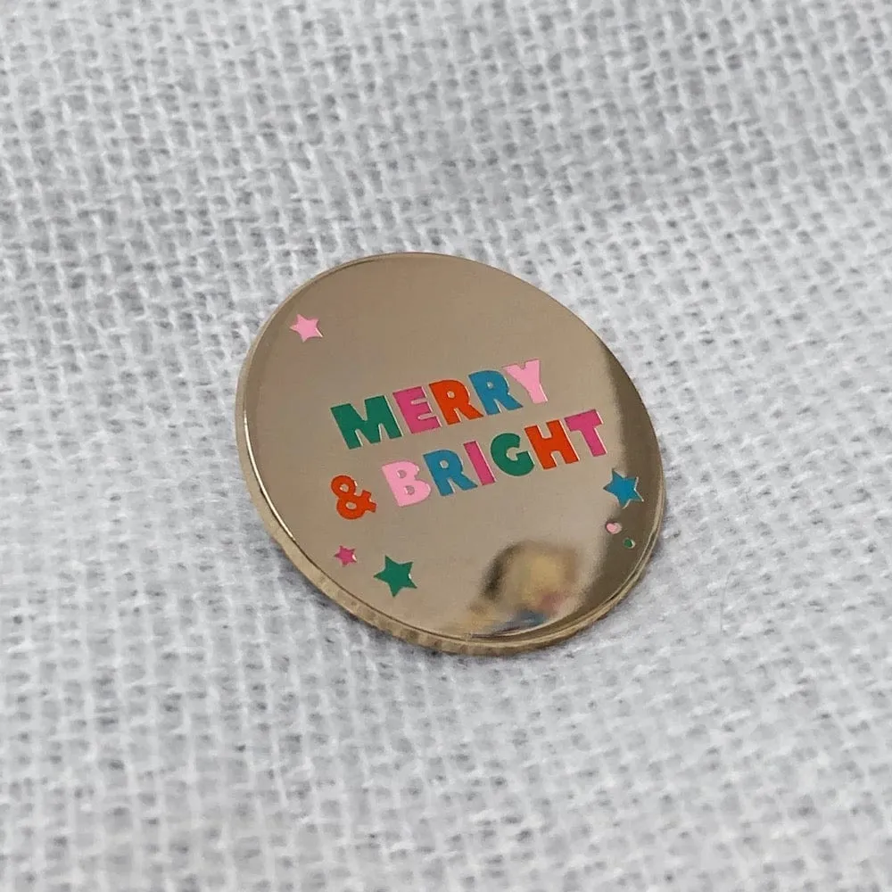 Merry & Bright Enamel Pin Badge