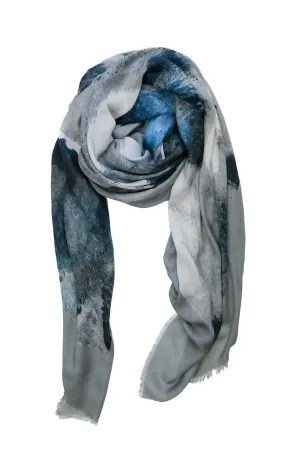 Modal & Cashmere Scarf- Steely Blue