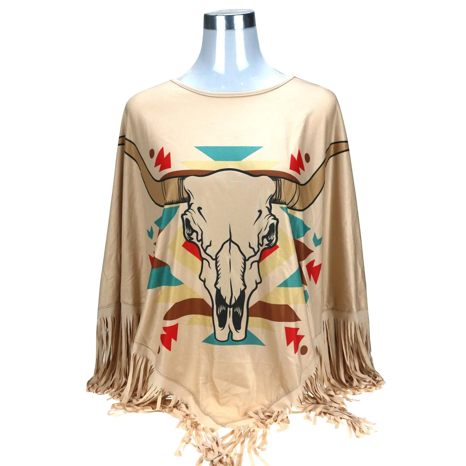 Montana West Steer Skull Collection Poncho