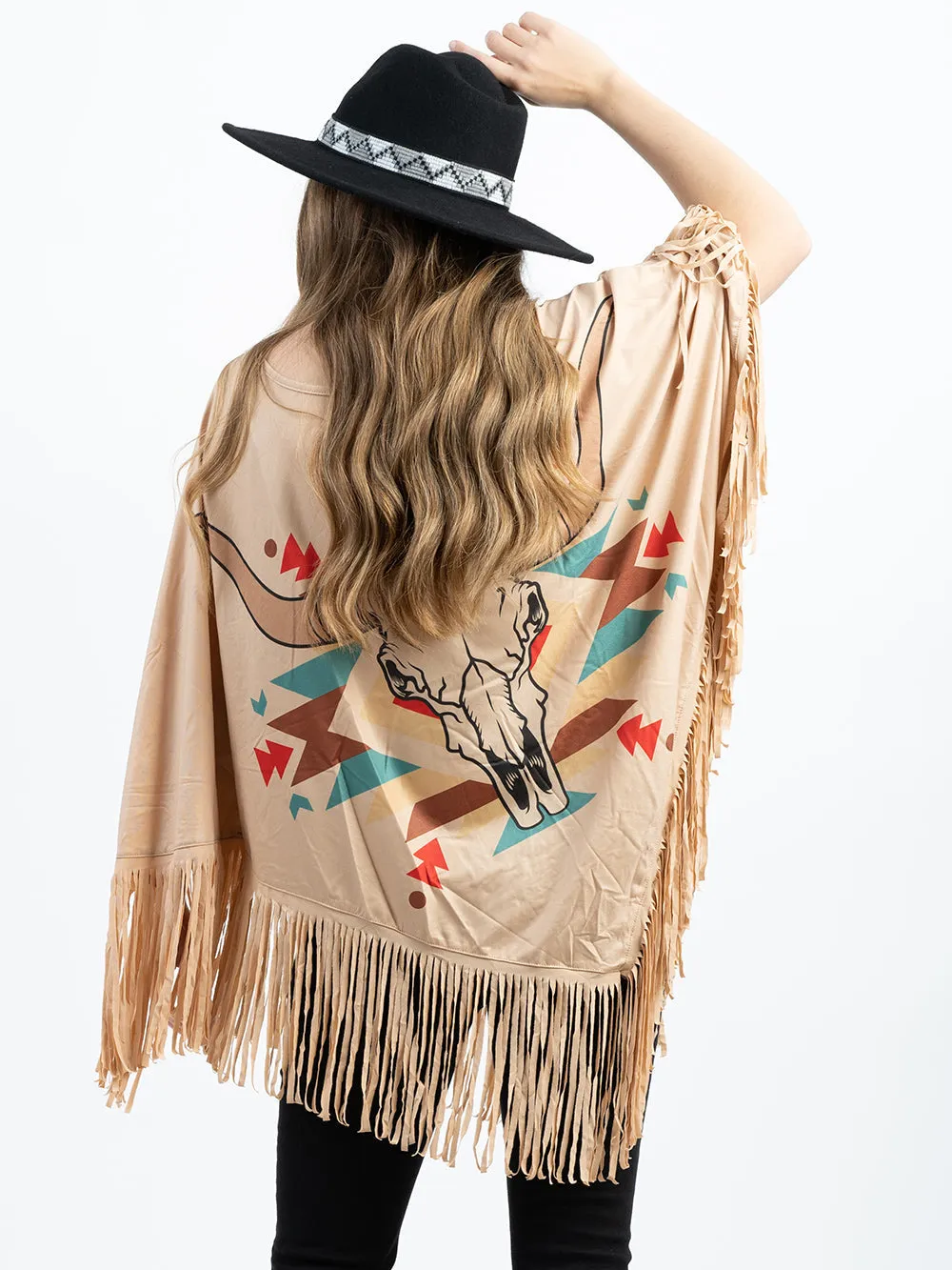 Montana West Steer Skull Collection Poncho