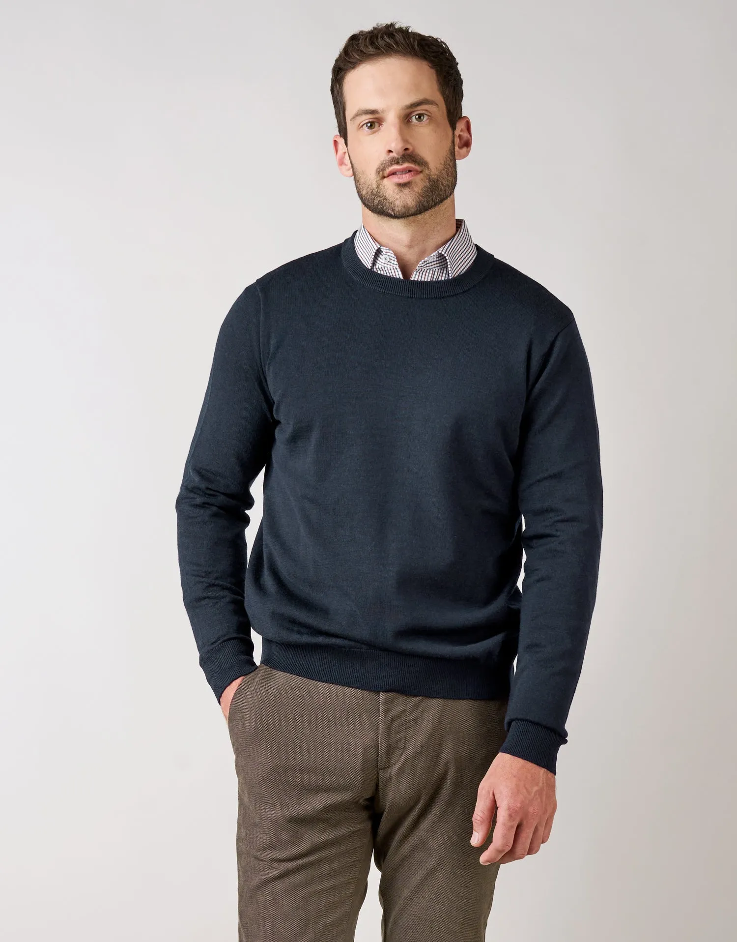 Naseby Navy Crew Neck Jersey