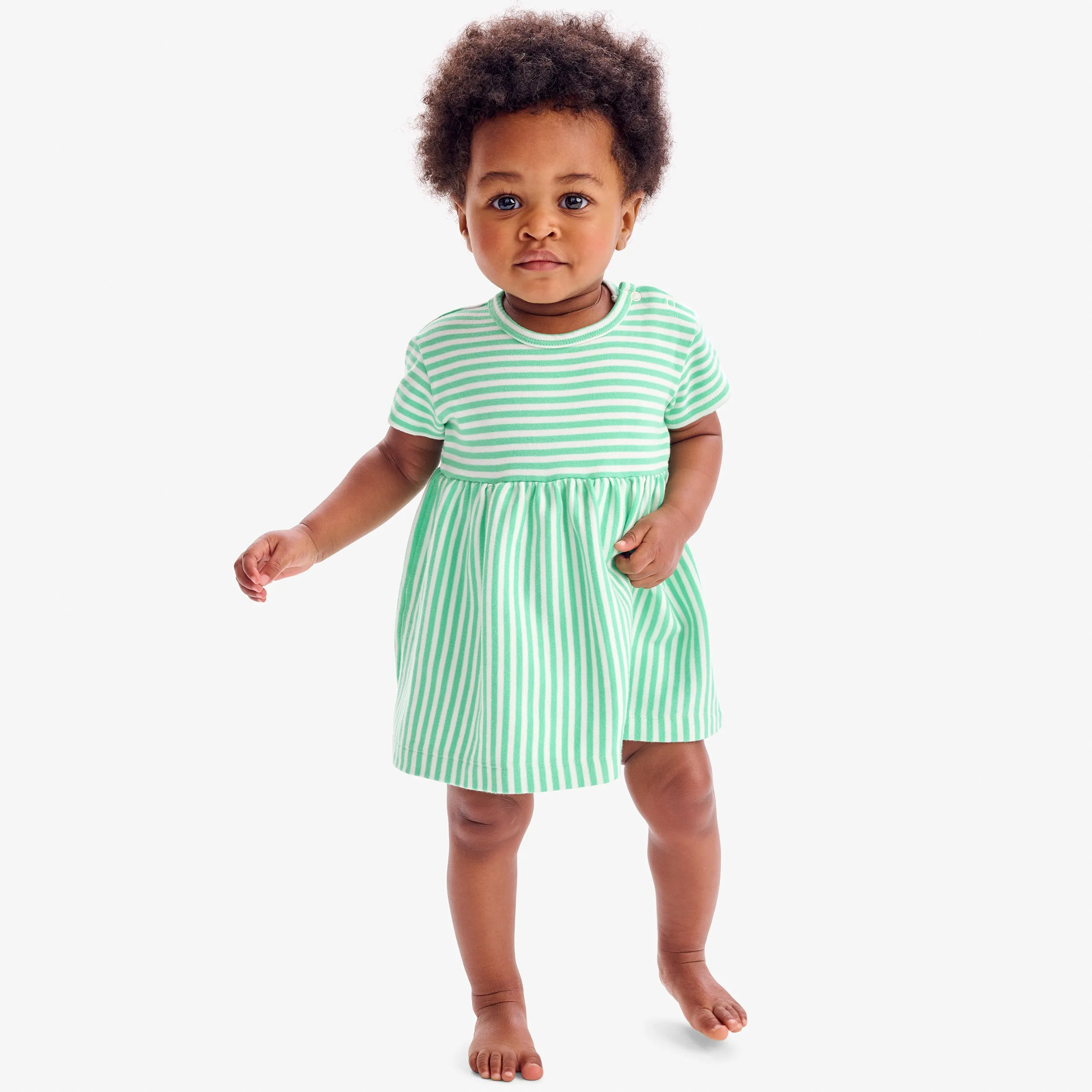 Organic babysuit dress in stripe