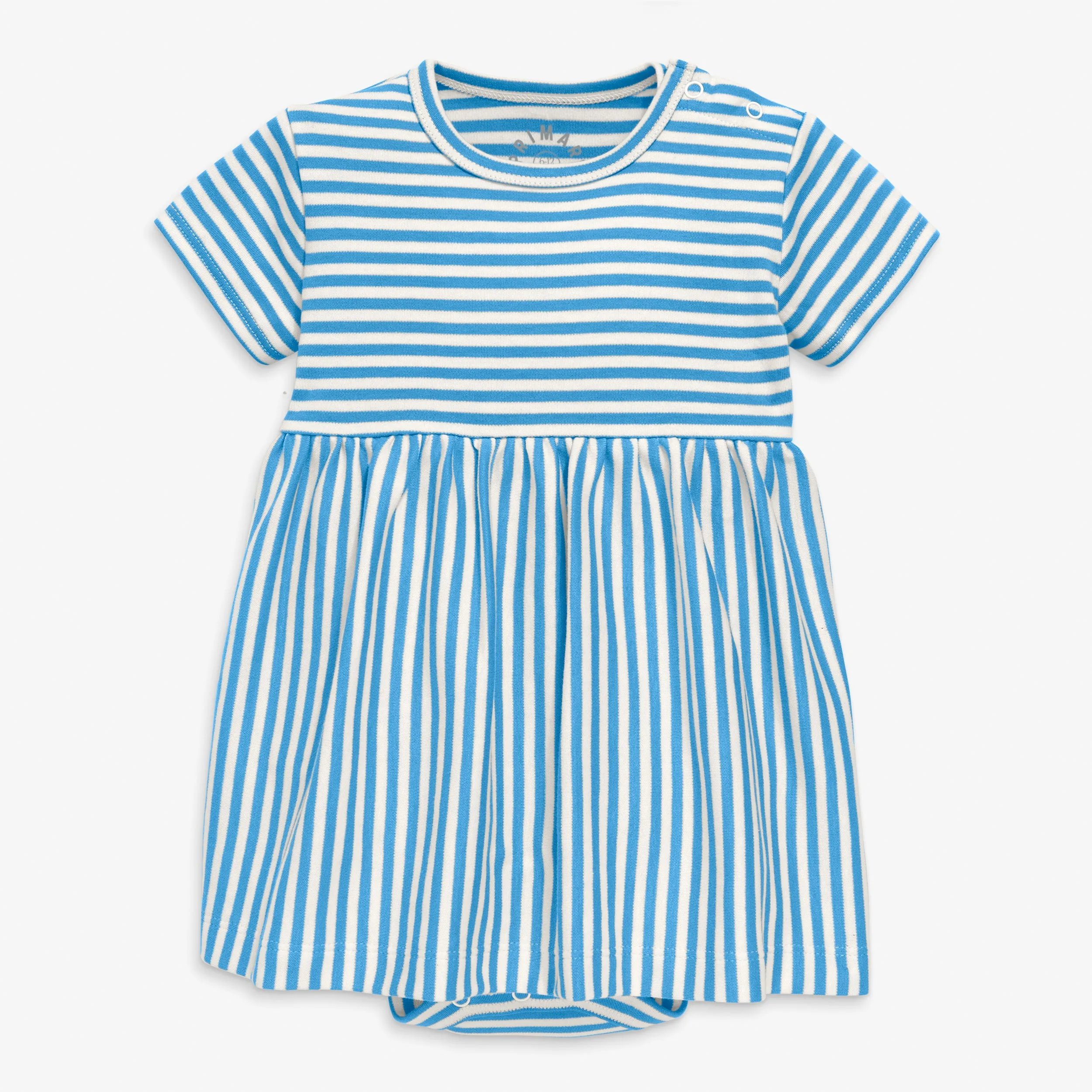 Organic babysuit dress in stripe