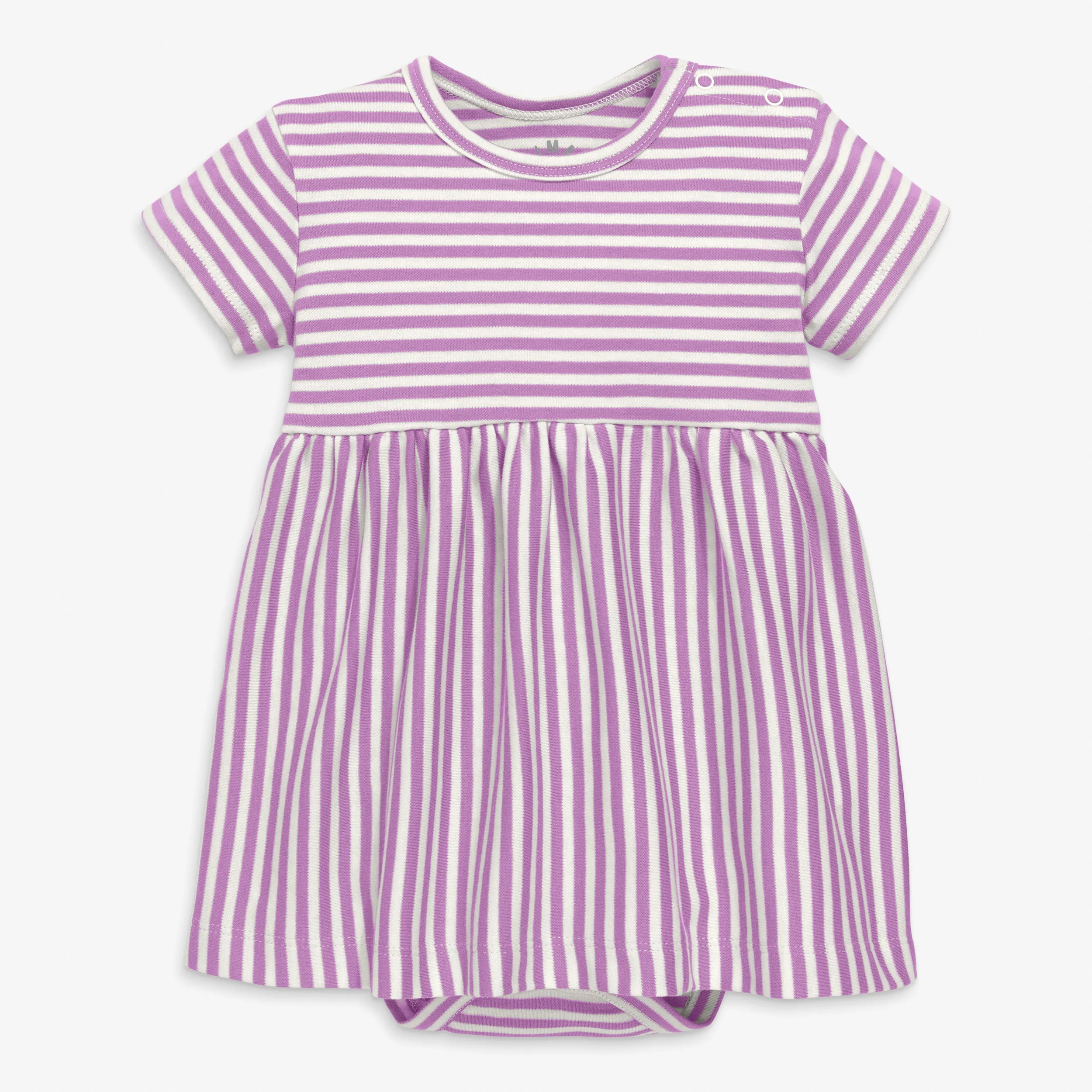 Organic babysuit dress in stripe