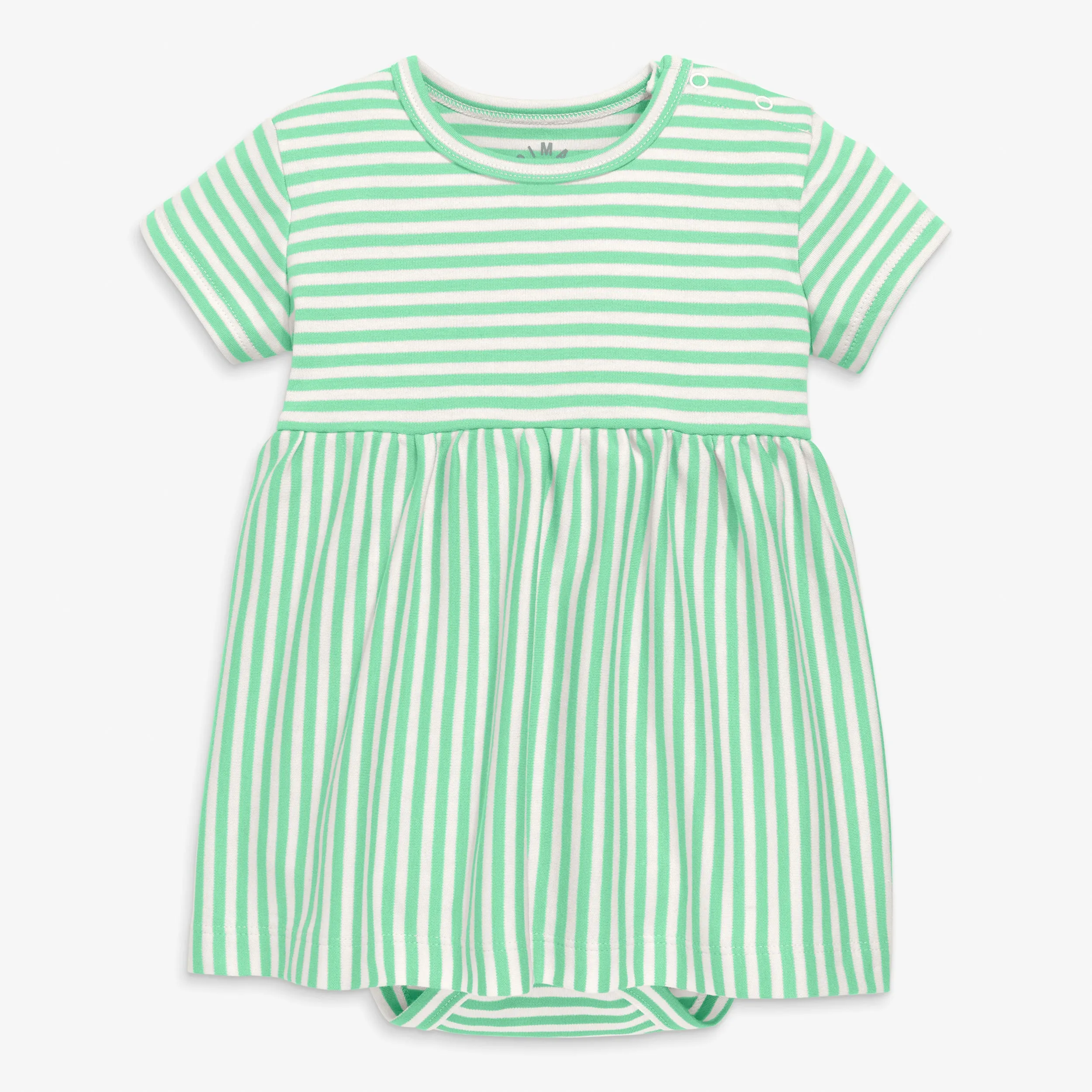 Organic babysuit dress in stripe