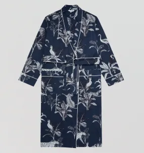 Organic cotton robe [Navy Jungle]