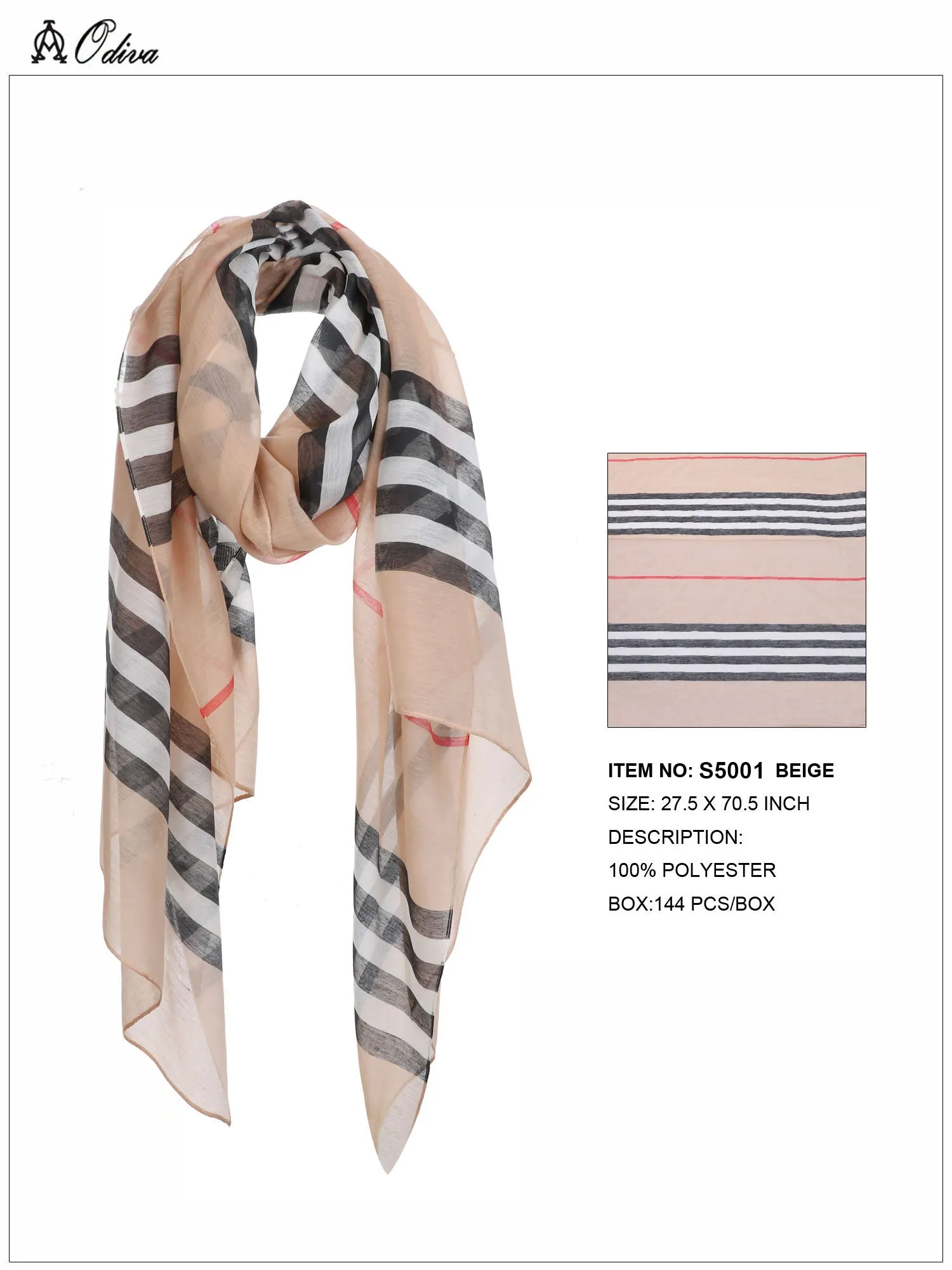 Plaid Scarf-Beige