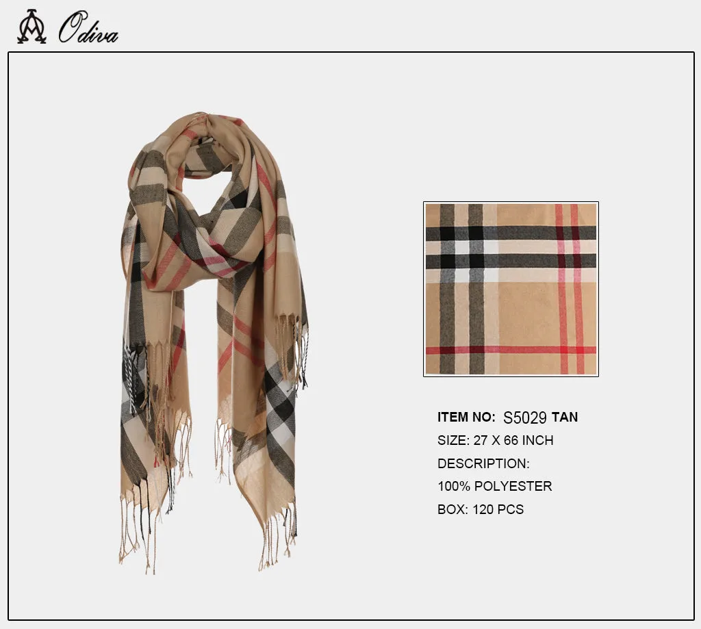 Plaid Scarf-Tan