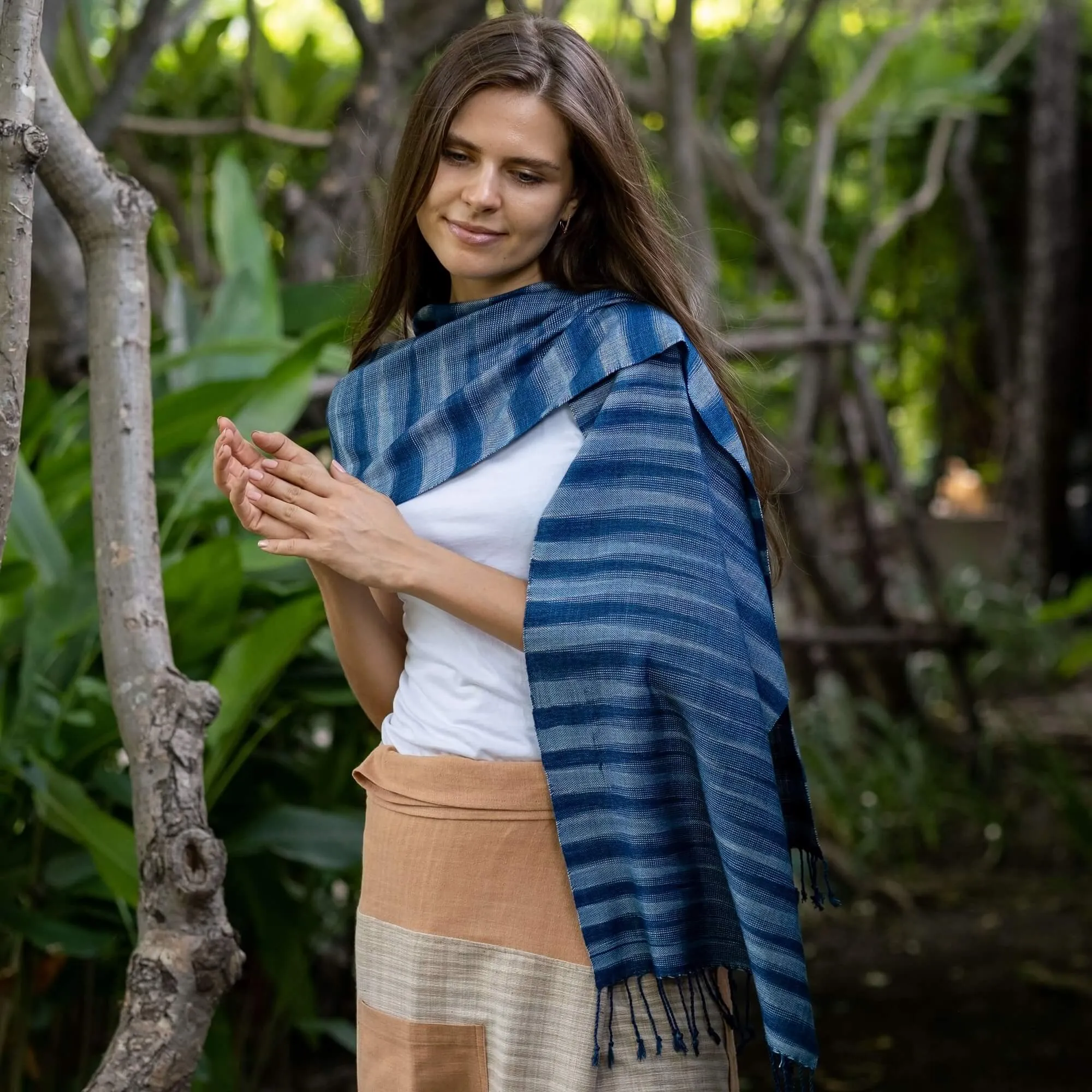 Premium Conical Indigo Scarf