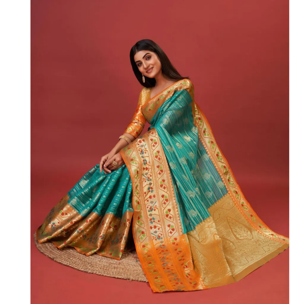 Pure Lichi Party wear Silk Women's Saree