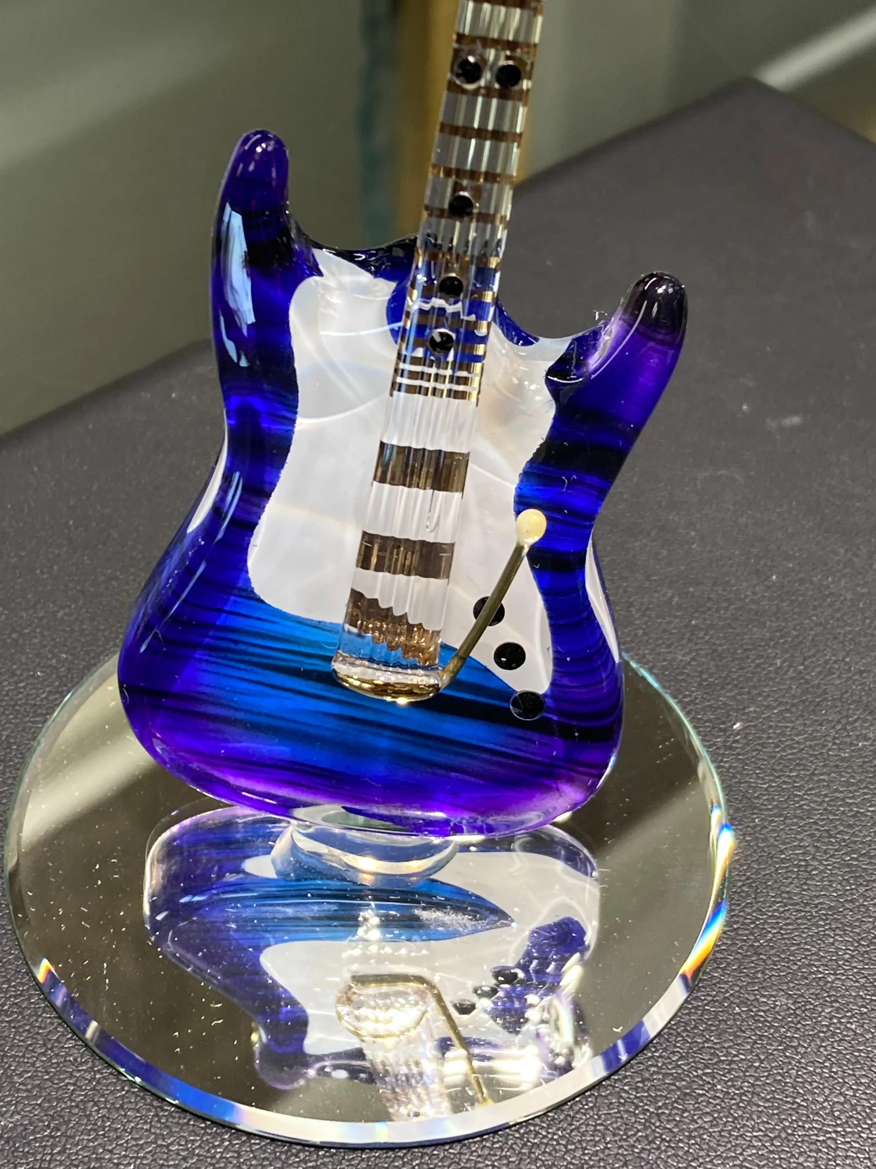 Purple Haze Large Guitar Glass Figurine