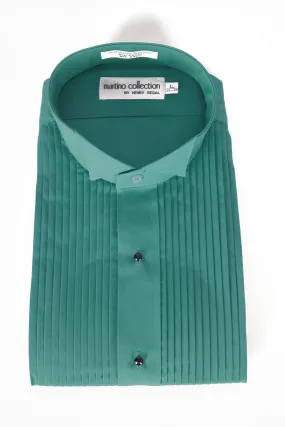 "Gene" Teal Pleated Wingtip Tuxedo Shirt