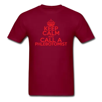 "Keep Calm and Call A Phlebotomist" (red) - Men's T-Shirt