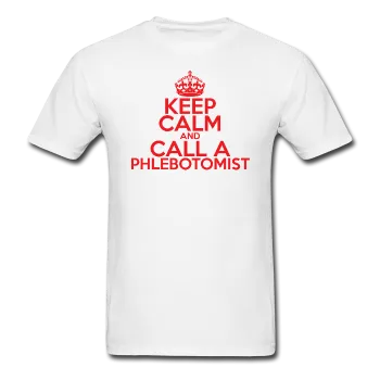 "Keep Calm and Call A Phlebotomist" (red) - Men's T-Shirt