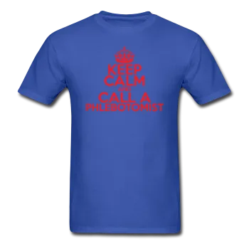 "Keep Calm and Call A Phlebotomist" (red) - Men's T-Shirt