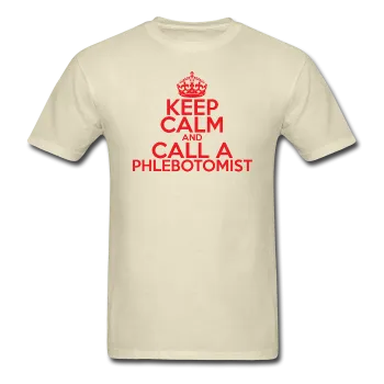 "Keep Calm and Call A Phlebotomist" (red) - Men's T-Shirt