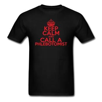 "Keep Calm and Call A Phlebotomist" (red) - Men's T-Shirt