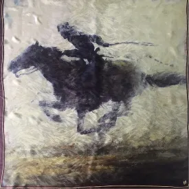 Rockmount Gray 100% Silk Pony Express Terry Gardner Scarf OS