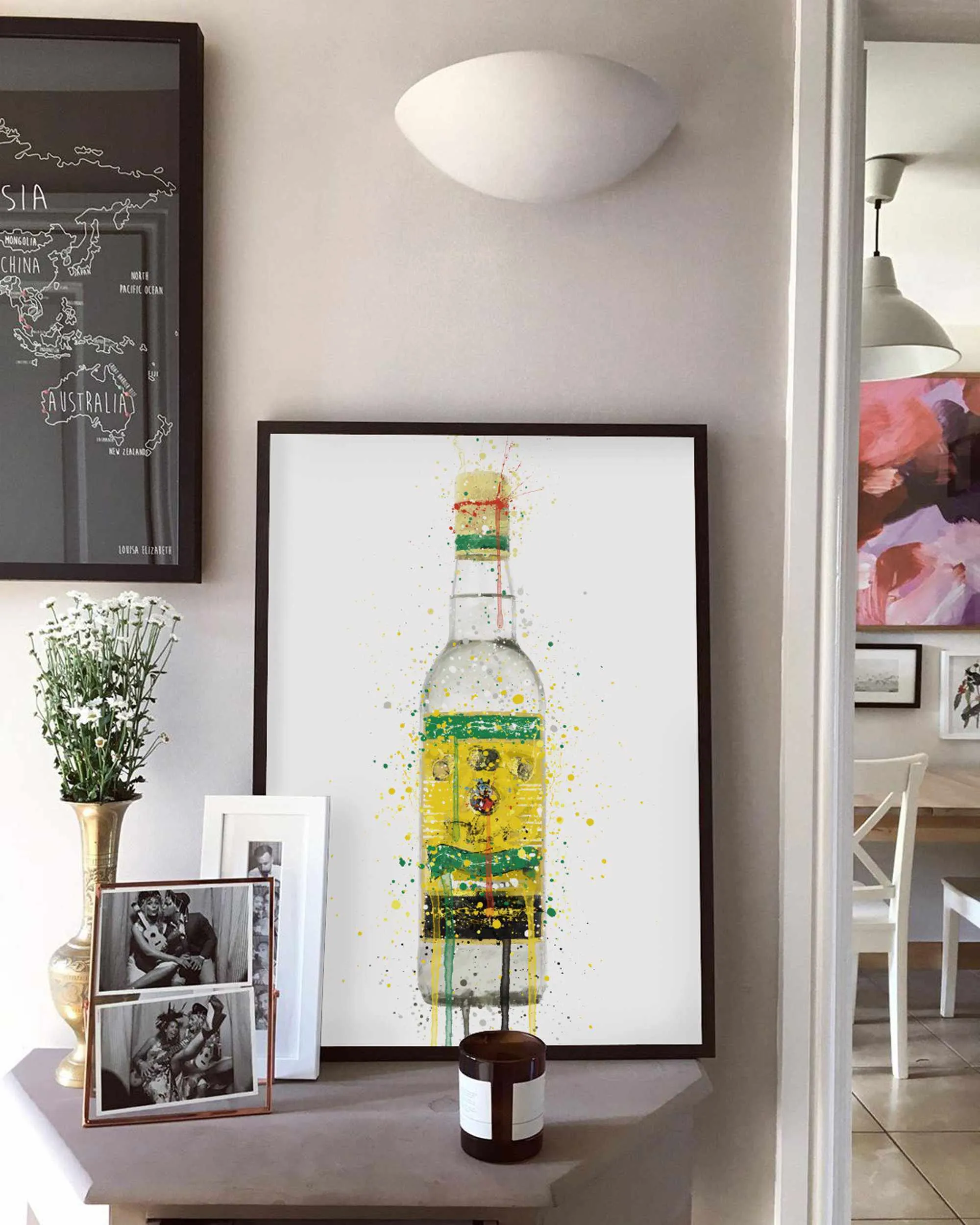 Rum Bottle Wall Art Print 'Pineapple Punch'