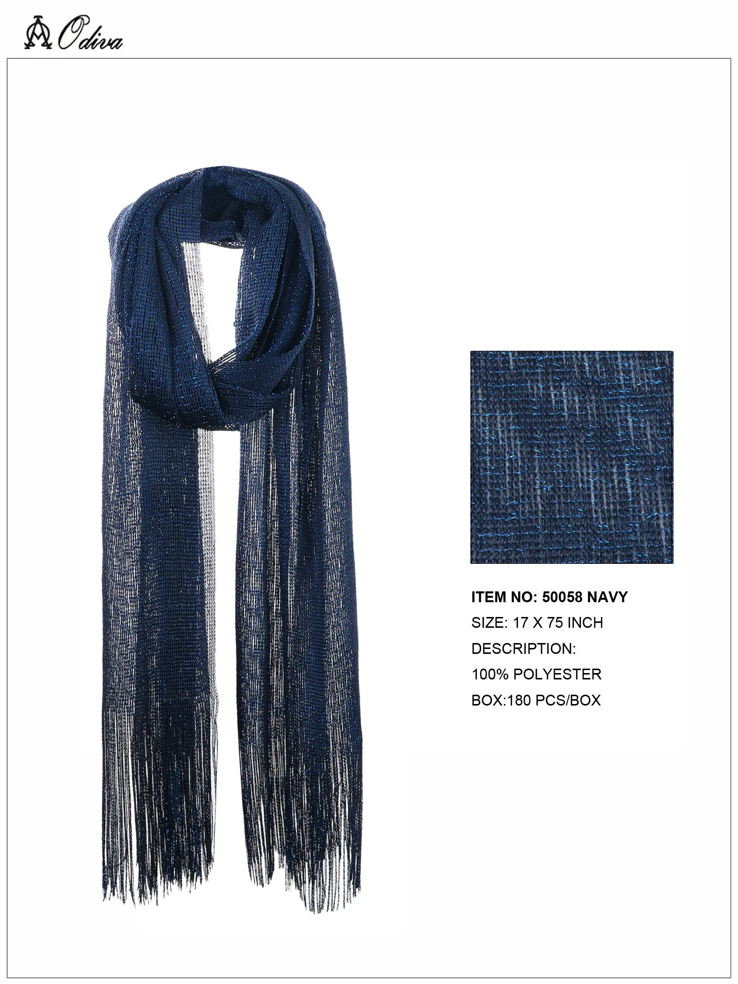 Shimmering Scarf-Navy