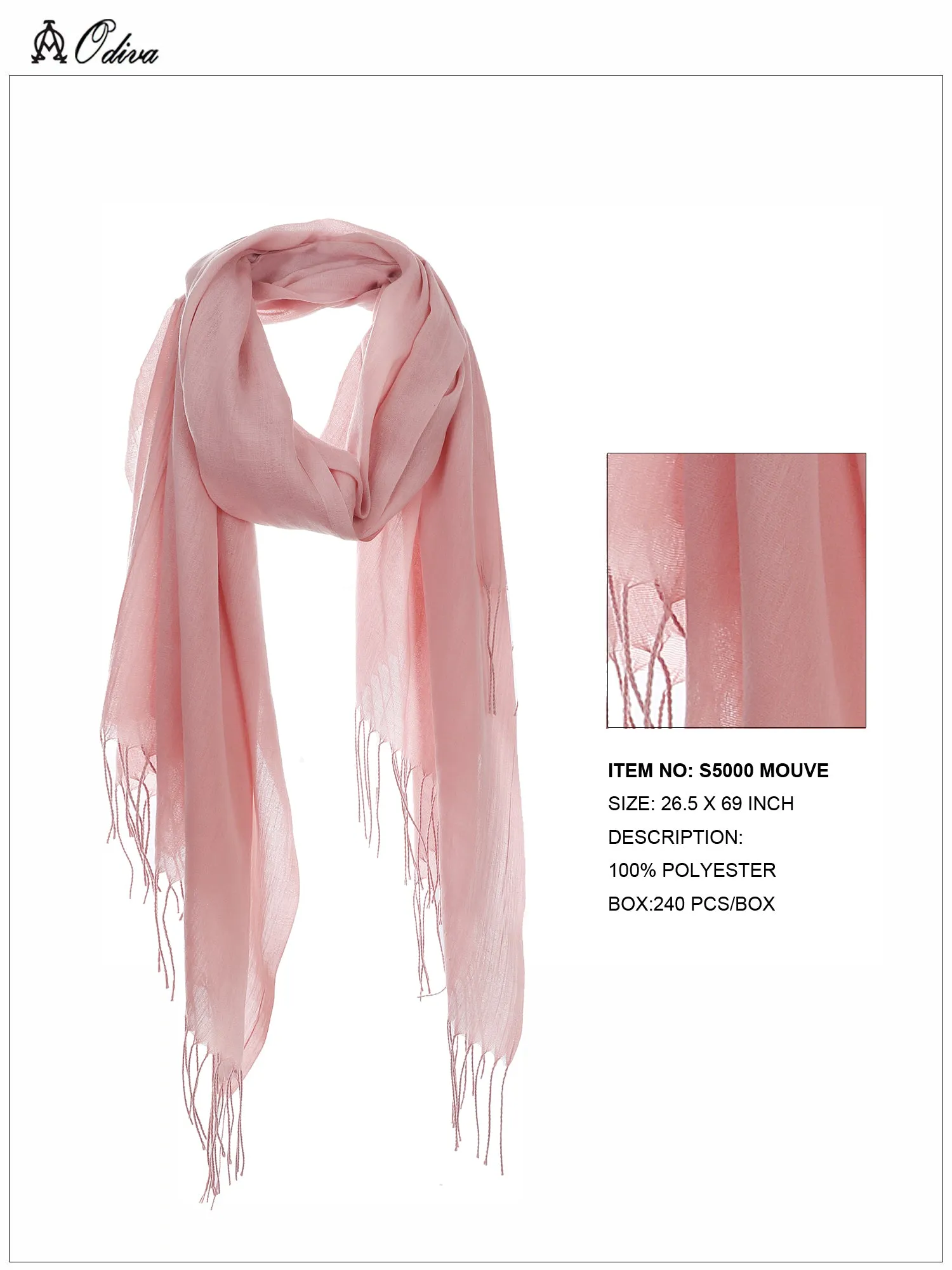 Solid Fringe Scarf-Mouve