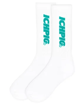 Sprinters Calf Socks - White / Teal