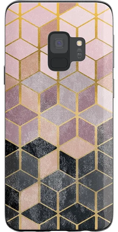 Stepping Up | Geo Rose Gold Marble Samsung Case