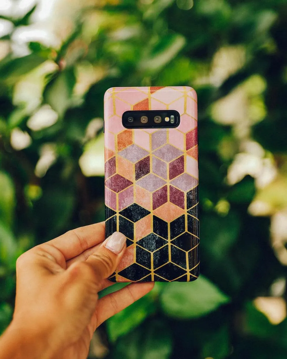 Stepping Up | Geo Rose Gold Marble Samsung Case