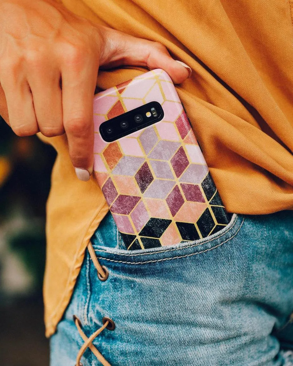 Stepping Up | Geo Rose Gold Marble Samsung Case