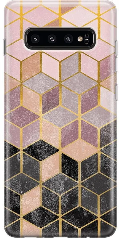 Stepping Up | Geo Rose Gold Marble Samsung Case