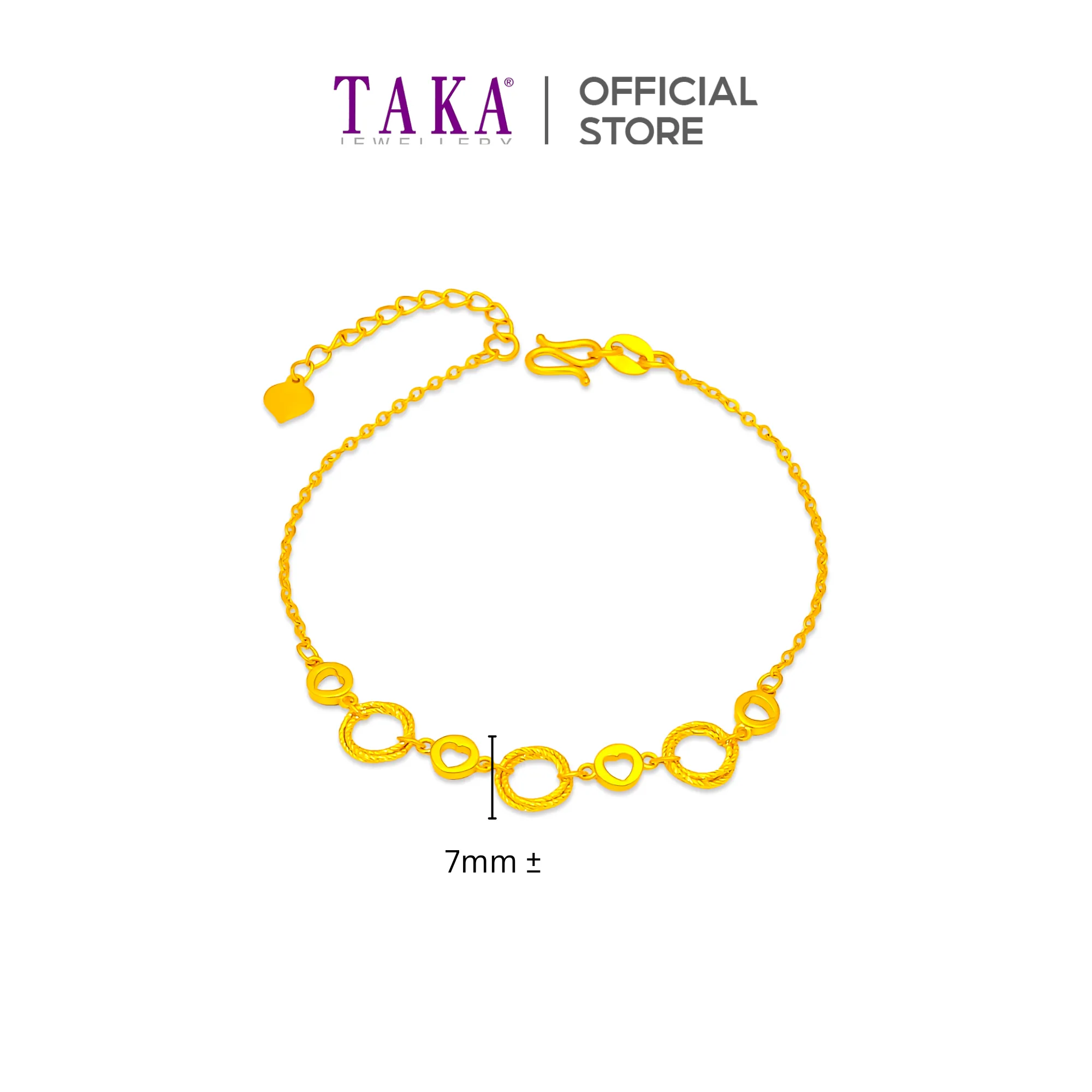 TAKA Jewellery 999 Pure Gold 5G Bracelet