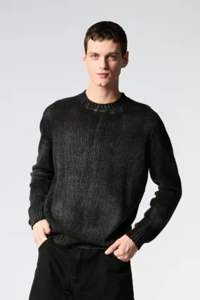 TONAL EFFECT ROUND NECK OFF GAUGE PULLOVER