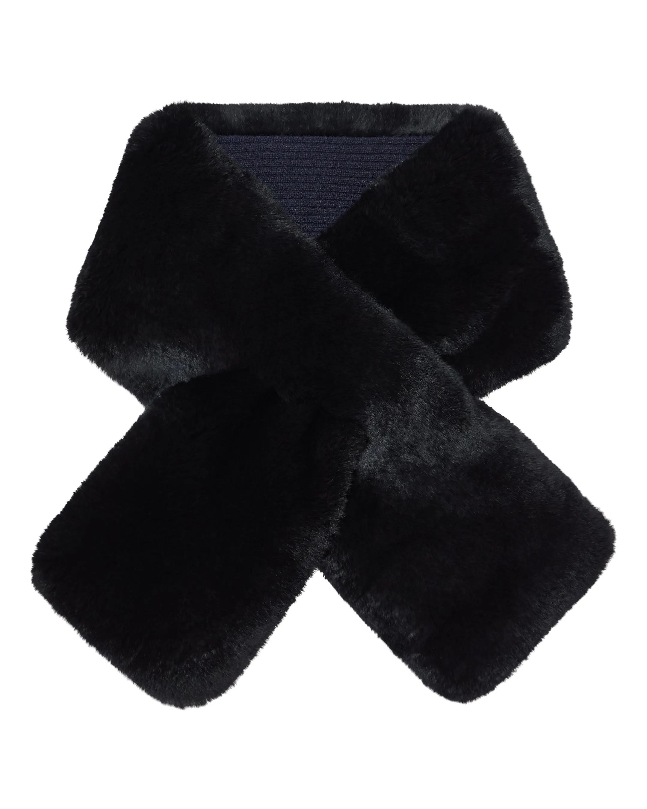 Unisex Fur Neckwarmer Navy Blue