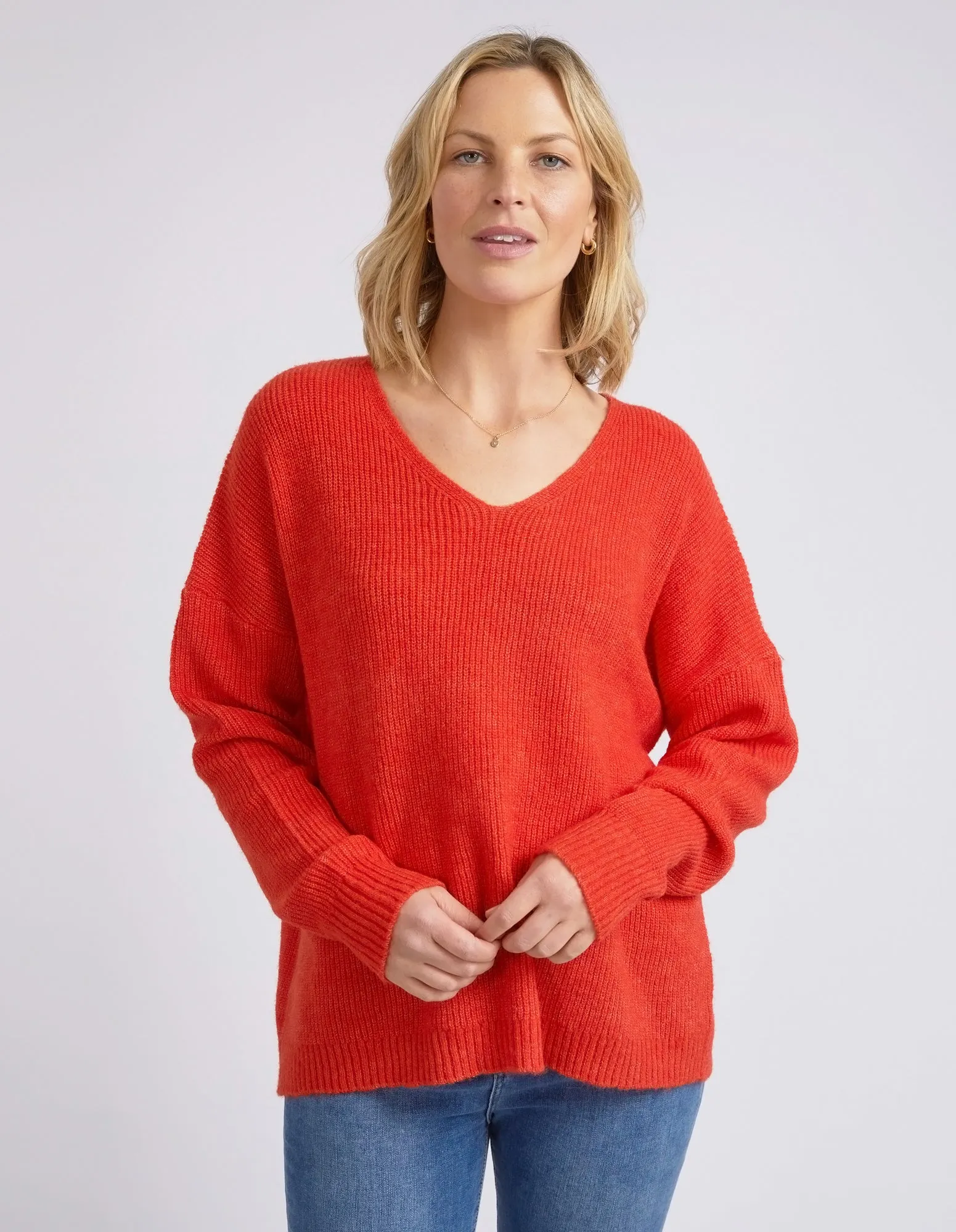 Verity V Neck Knit Tangello